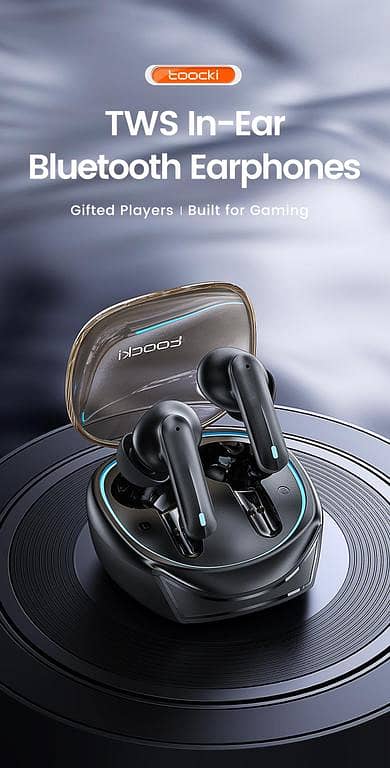 Toocki HE068 Wireless Headphones: Bluetooth 5.3, USB-C, Large Charging Case, Black