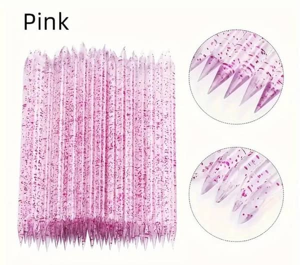Double-Ended Dot Nail Art Pens – Pastel Glitter & Sparkle Nail Sticks with Fine and Broad Tips