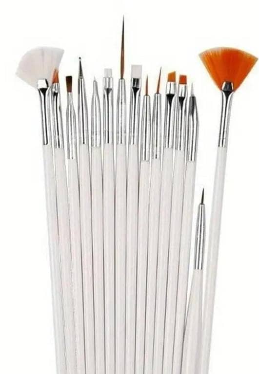17-Piece Nail Art Brush Set; dual-ended dotting and line tools for DIY design and nail repair