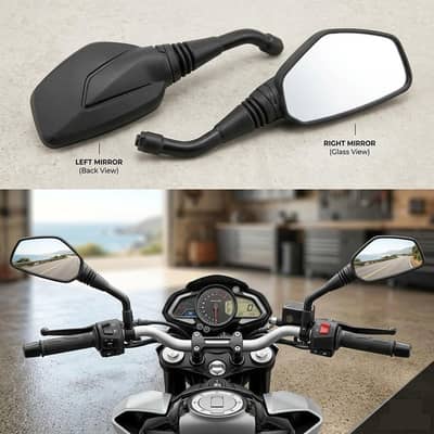 Motorcycle Rear View Mirrors  Side Mirrors Angular Bike Mirrors