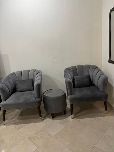 Grey Room Chairs with Table