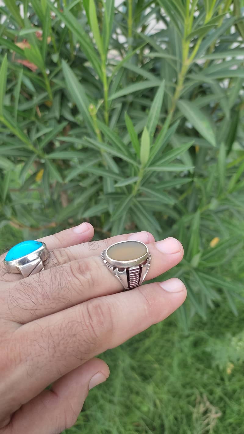 زرد عقیق چاندی کی انگوٹھی 2