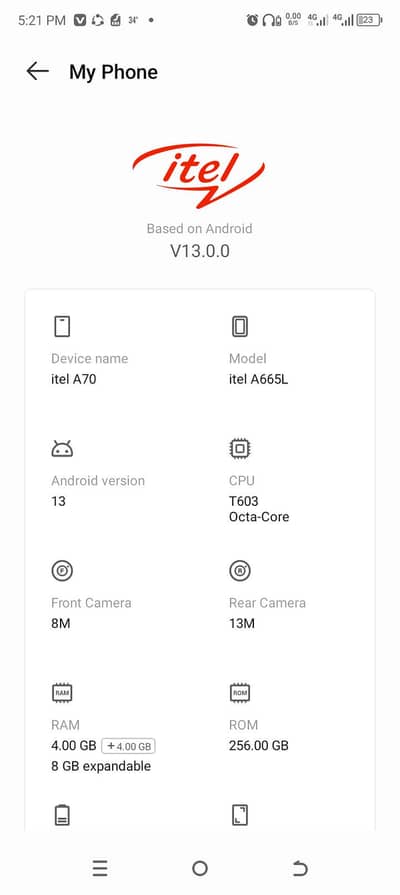 Itel A70 4/256