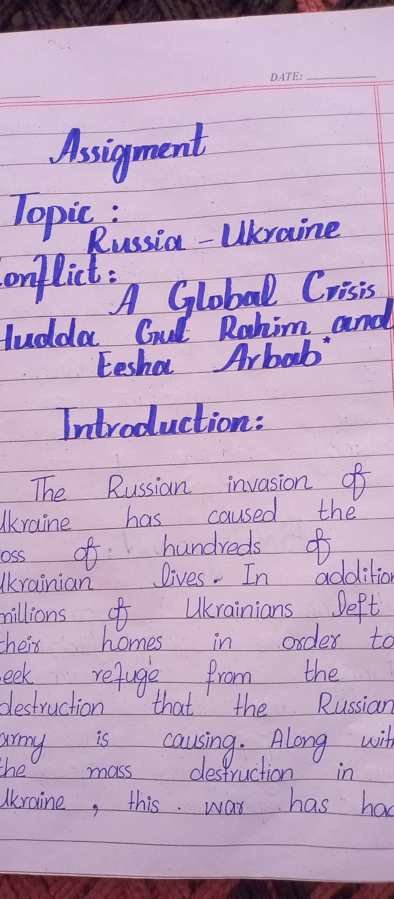 Assignment work 0