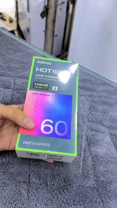 Infinix hot 60i (6/128) ( Box pack ) ( Titanium Silver  color)
