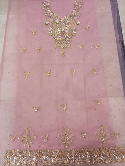 Beautiful Karhai Embroidered Suit | Heavy Embroidery | Pink Dress