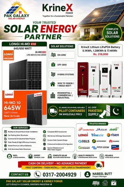 Solar Installation Solutions Longi Panels,Inverters Krinix Battery