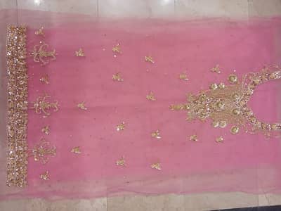 Tea Pink Karhai Embroidered Suit | Heavy Embroidery | Party Wear