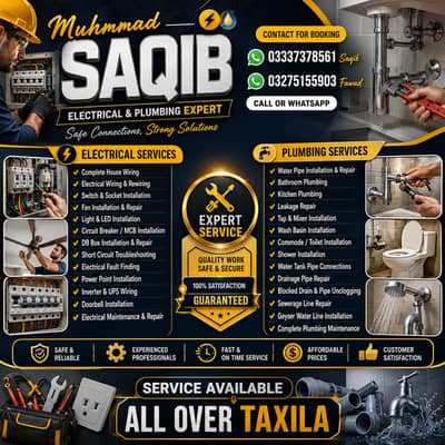 Electrician & Plumber Services in Taxila | Wiring, Repair & Installati