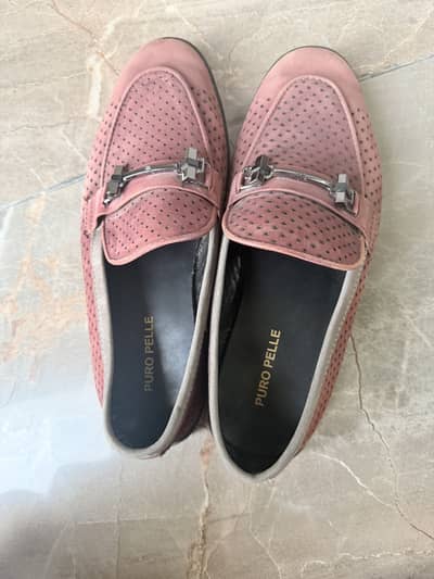 Puro Pelle Pink Loafers – Size 8