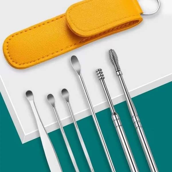 SAJEES Ear Wax Cleaning Kit - 6-Piece Tool Set for Effective Ear Wax Removal for Adults and Children