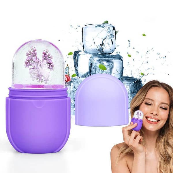 SAJEES] Ice Face Roller Ice Face Mould Ice Holder for Face Ice Stick Beauty Facial Icing Roller Skin Care Silicone Face Ice Cube Icing Tool Ice Sphere for Brighten Remove Lines