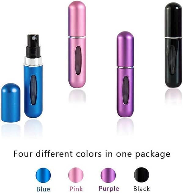SAJEES ] Portable Mini Perfume Refillable Atomizer Container, Portable Perfume Spray Bottle, Travel Perfume Scent Pump Case Fragrance Empty Spray Bottle for Traveling and Outgoing(5 ml)