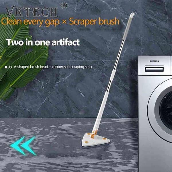 360 DEGREE CLEANING MOP TRIANGULAR FOR ROTARY FLOOR GLASS CEILING WALL CLEANER MOP MAGIC BROOM HOUSEHOLD CLEANING SQUEEZE NEW_