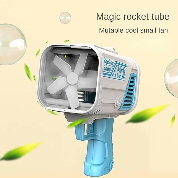32-Hole Bubble Machine Gun - Automatic Blower with Lights for Summer Parties and Outdoor Events