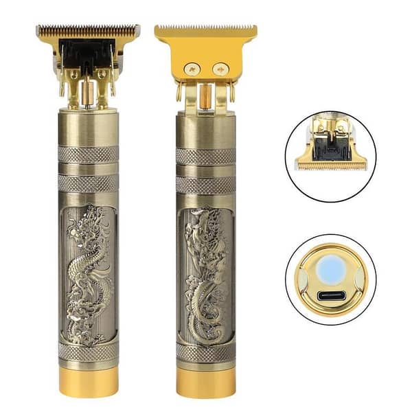 SAJEES T9 Professional Cordless Hair Trimmer with Zero Gap Clipper for Men, USB Rechargeable Beard Grooming Kit, Gold
