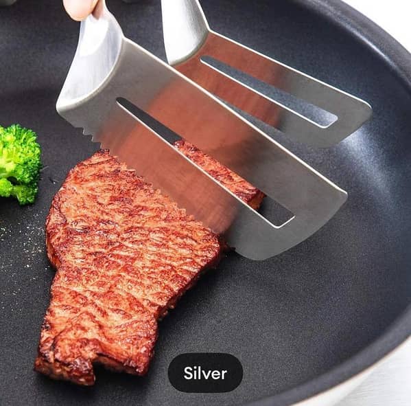 Stainless Steel Food Serving Tong - Chimta - Turner - BBQ, Grilling & Serving Tool - High-Quality Stainless Steel Cooking Tongs