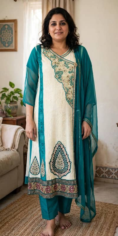 Elegant Teal & Cream 3-Piece - Grace for Every Age 