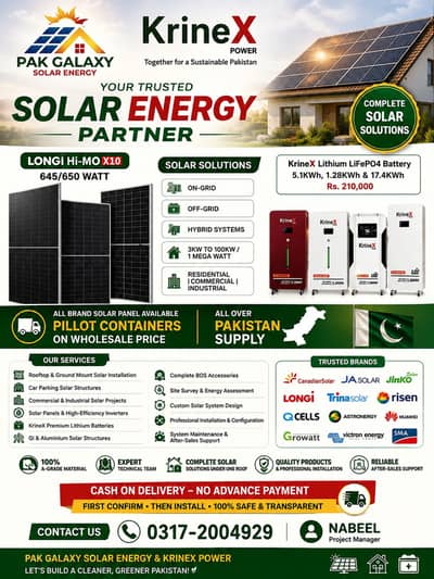 Solar Installation Longi 645/650W Panels KrineX Power Lithium Battery