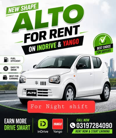 Alto for rent on indrive yango