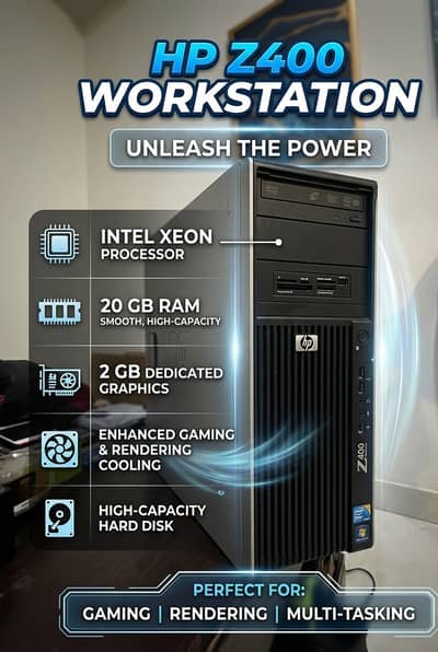 20GB Ram HP Z400 Workstation  XEON Processor Heavy Duty Workstation