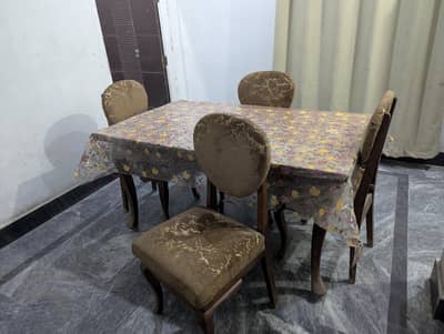 Wooden Dining Table with 4 Chairs for Sale