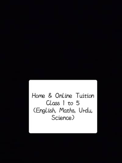 Home and Online Tutor for Class 1 to 5