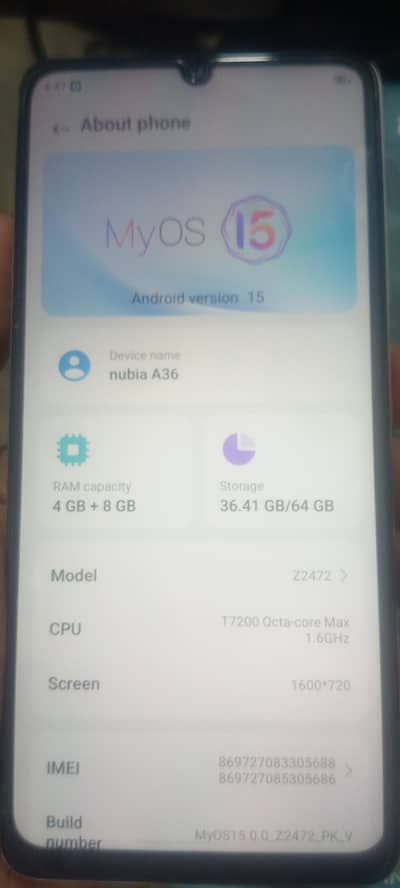 Nubia A36