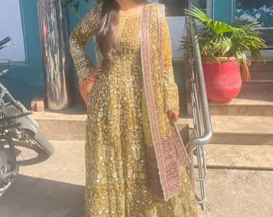 mustard colour maxi 3 piece