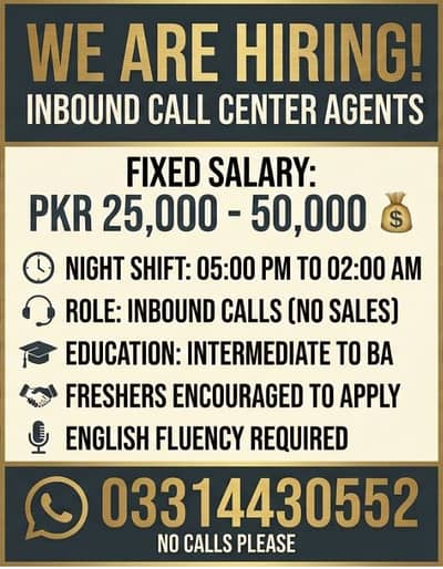 Inbound Calling Agents Required