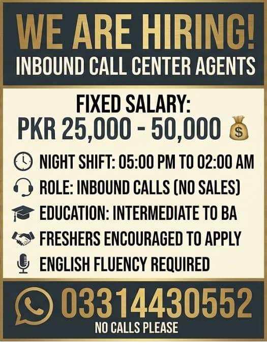 Inbound Calling Agents Required 0