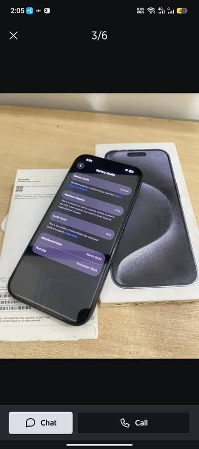 Apple iPhone 15 Pro with box 128 gb jv