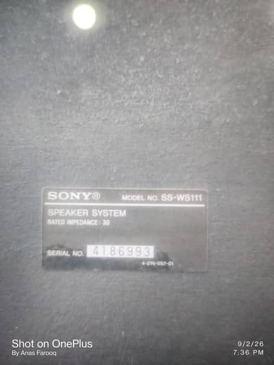 Sony ss-ws111 speaker just like new
