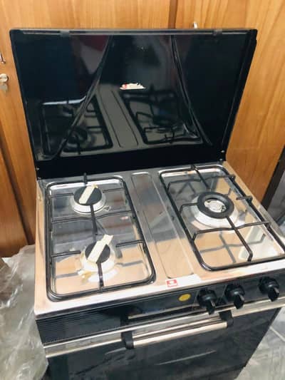 Fischer single door cooking cabinet 3 burner stove