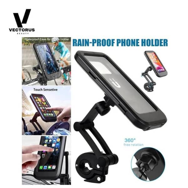 Waterproof Bike Mobile Phone Holder Stand, Bike Mobile phone holder Bicycle 360 Degree Rotating Waterproof Bicycle Motorcycle Smart Phones Holder for motor bike