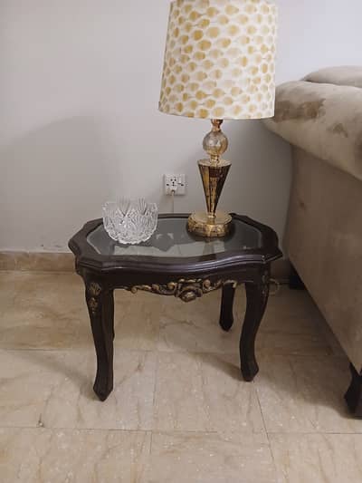 Coffee table with 2 side tables chinioti style.