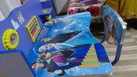 Frozen kids Study Table and Chair slightly used