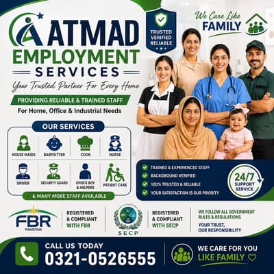 Maids / House Maids / cook / House chef / Baby Sitter maid available