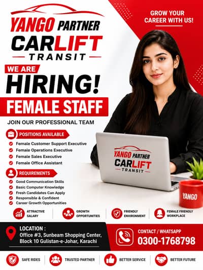 Female Staff Jobs Available – Karachi | Yango Partner