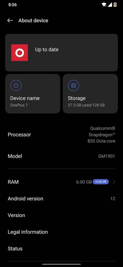 one plus 7 6 128 pta approved