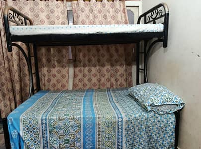 strong iron double bed for sale good condition