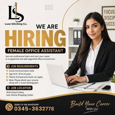 Indoor Office Work / Female Office Assistant / Urgent Hiring / Job