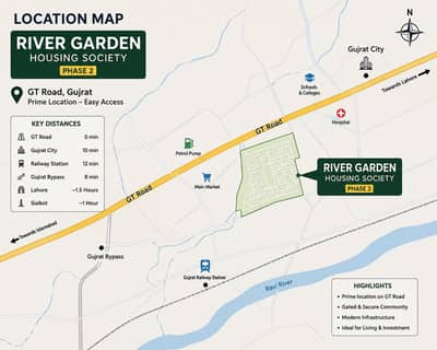 Prime 5/10 marla Residential plots for sale near GT ROAD GUJRAT