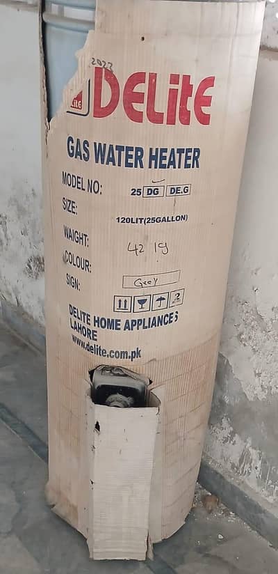 new delite company water gas heater geazer gray color