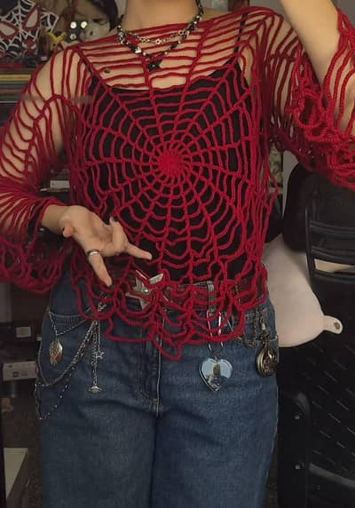 spider wen crochet top