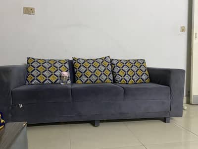 Poshished grey sofa set used but in good condition