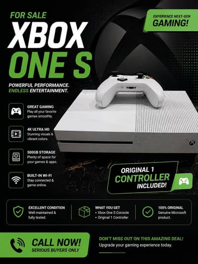  Xbox One S 500GB + Original Controller — For Sale