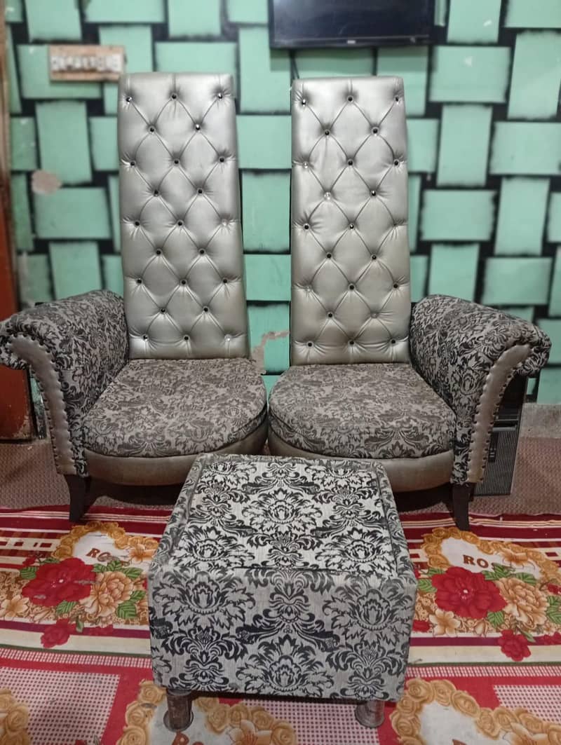 wood sofa & table 0