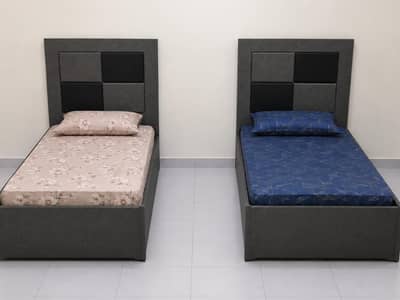 2 Single Bed with 1 Mattress For Sale