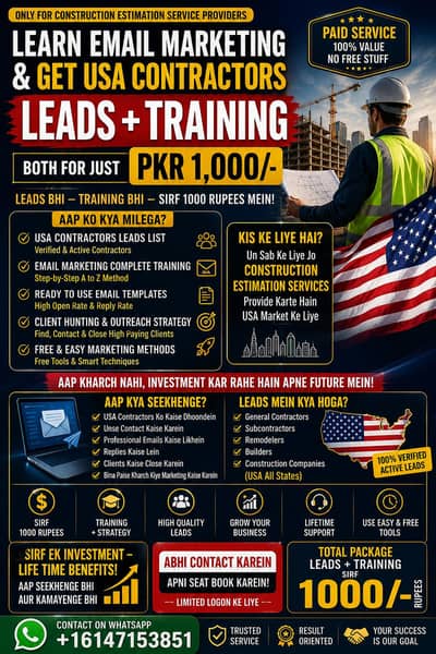  USA Contractors Verified Leads + Email Marketing Training